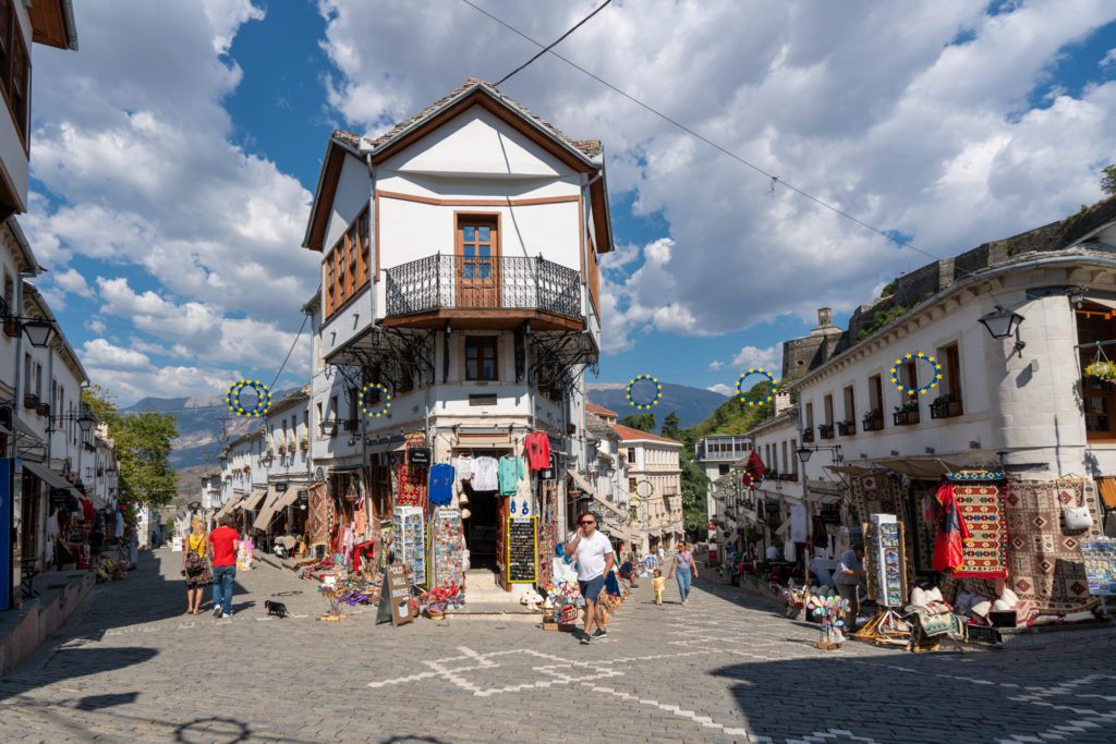 Traditional buildings Gjirokaster Albania